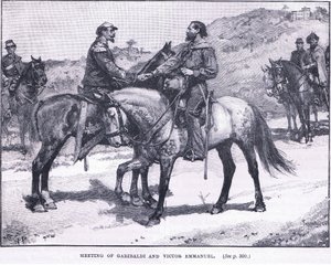 Incontro di Garibaldi e Vittorio Emanuele 1860 AD da Walter Paget